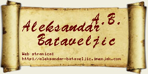 Aleksandar Bataveljić vizit kartica